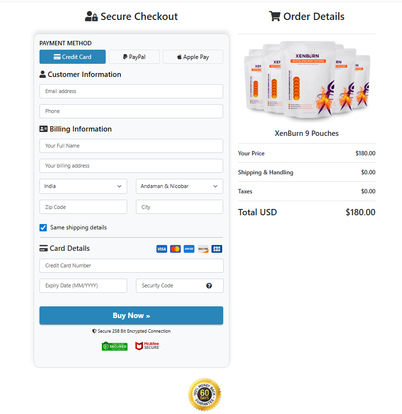 XenBurn-checkoutpage